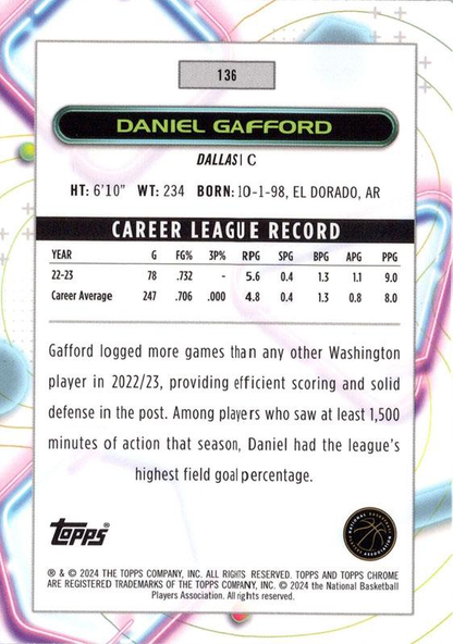 2023 Topps Chrome Cosmic Daniel Gafford #136 Dallas Mavericks