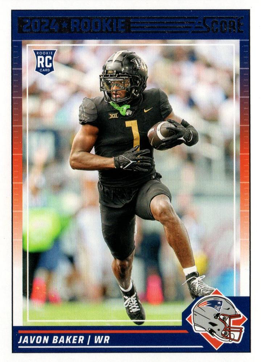 2024 Panini Score Football Javon Baker New England Patriots #393 RC