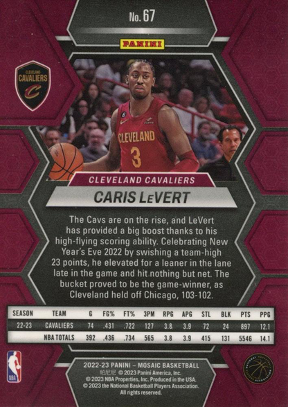2022 Panini Mosaic Caris LeVert #67 Cleveland Cavaliers