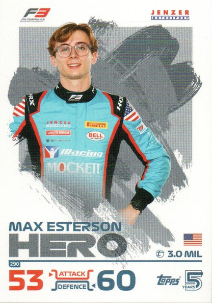 2024 Topps Turbo Attax F1 Max Esterson F3 #290 Jenzer Motorsport