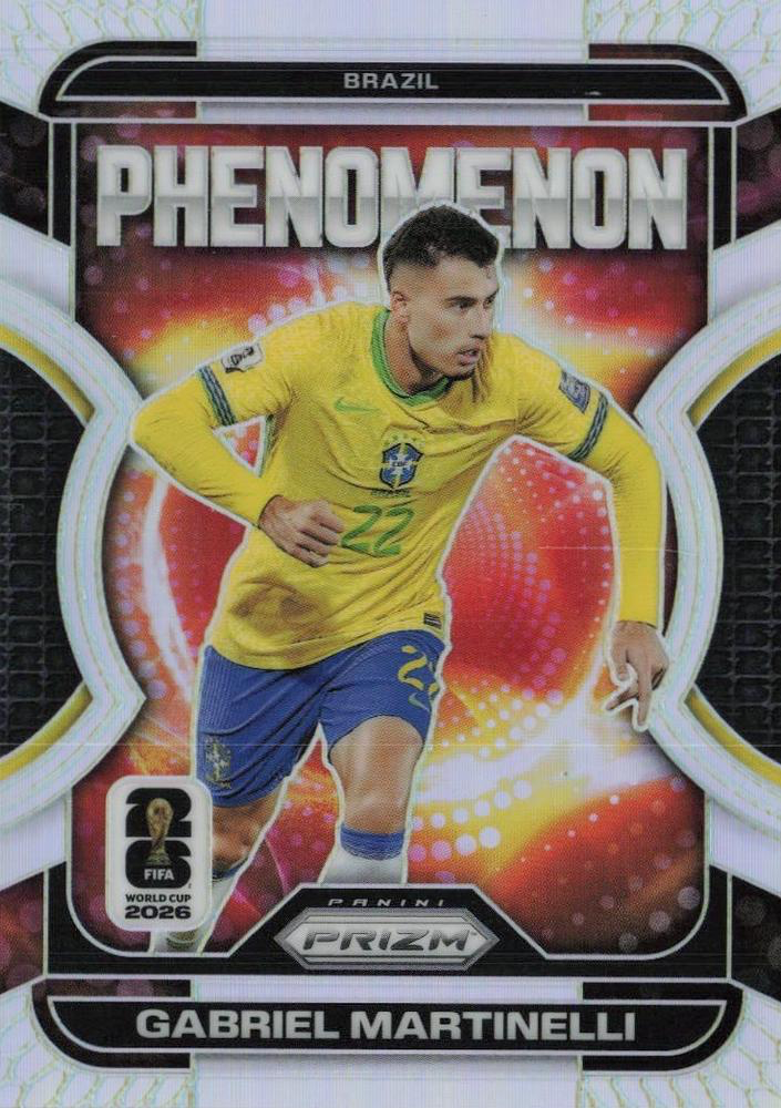 2026 Panini Prizm FIFA World Cup Phenomenon Silver Gabriel Martinelli #16 Bresil
