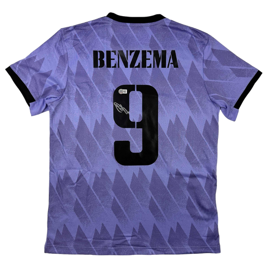 Maillot Réal de Madrid signé par Benzema (Beckett)