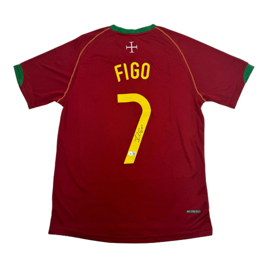 Maillot du Portugal signé par Figo (Beckett)