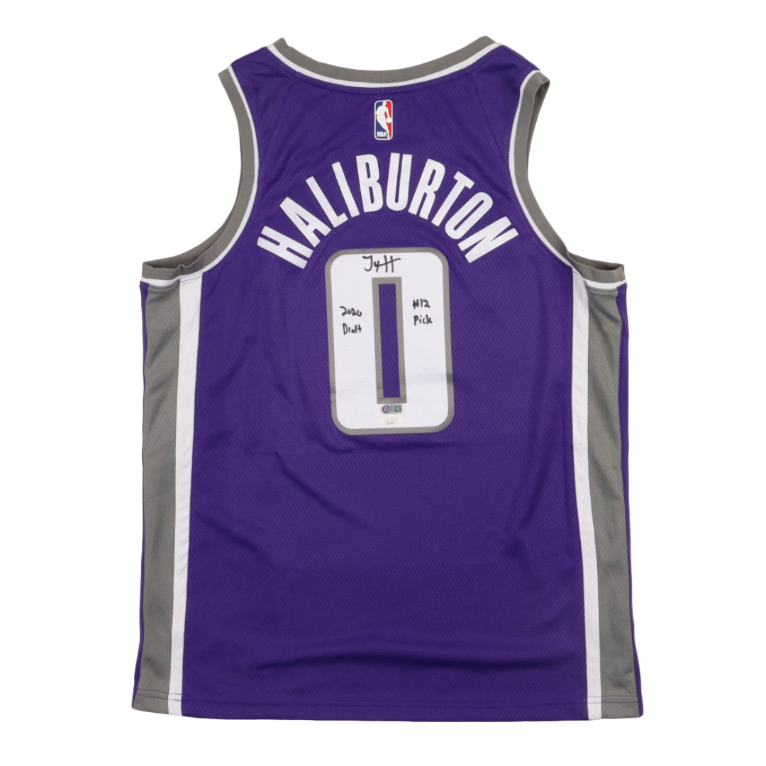 Nike Swingman Sacramento Kings Jersey signed by Tyrese Haliburton (JSA)