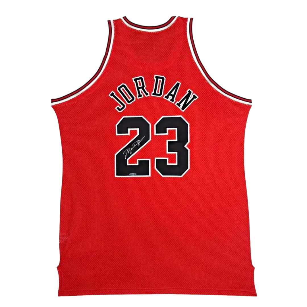 Maillot NBA Nike 97-98 Swingman Chicago Bulls signé par Michael Jordan (UDA)