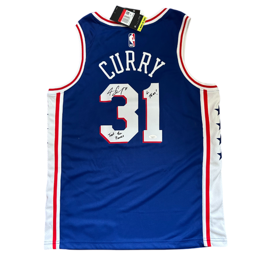 Maillot NBA Nike Swingman 76ers Philadelphie signé par Seth Curry (JSA)