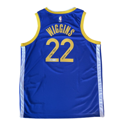 Golden State Warriors Nike Swingman Jersey Signed by Andrew Wiggins (JSA)