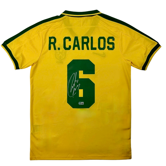 Maillot Brésil signé par Roberto Carlos (Beckett)