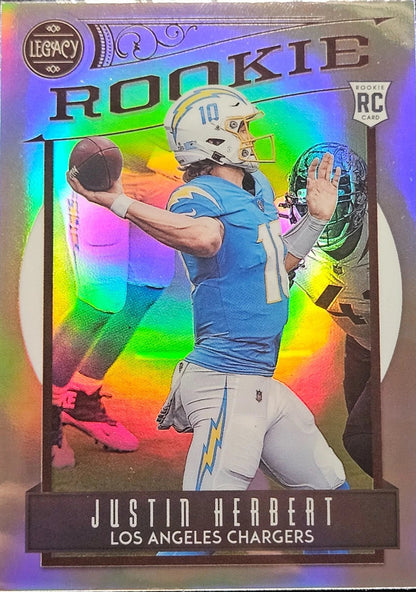 2020 Panini Chronicles Legacy Justin Herbert RC #203 Los Angeles Chargers