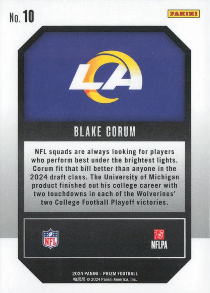 2024 Panini Prizm Emergent Blake Corum RC #10 Los Angeles Rams