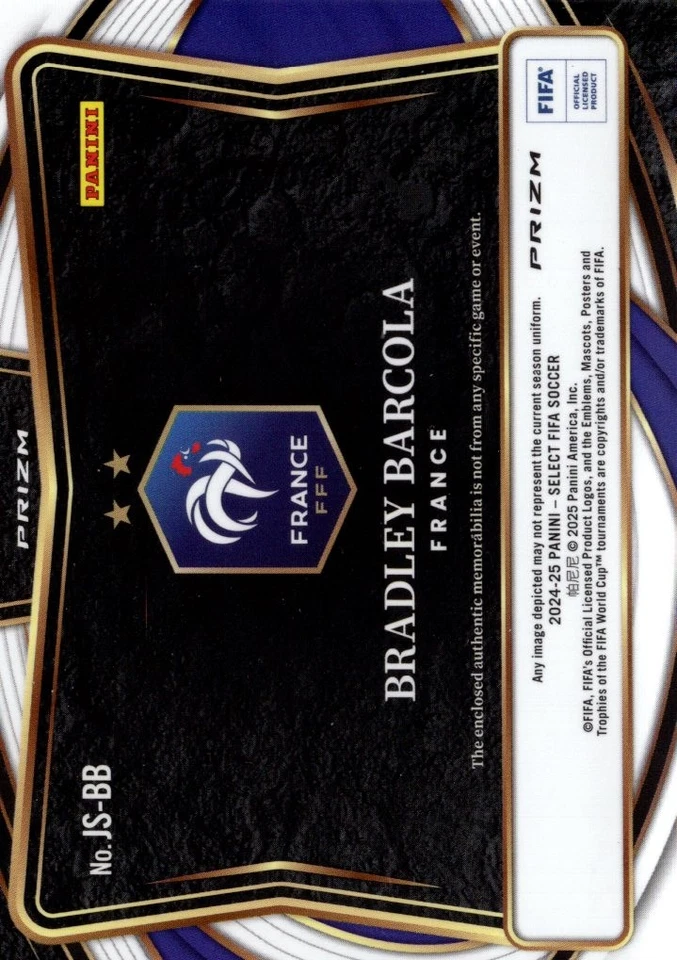 2024 Panini Select FIFA Bradley Barcola Patch Relic #JS-BB France